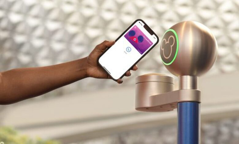 Disney’s MagicMobile pass is a contactless option in contrast to the MagicBand
