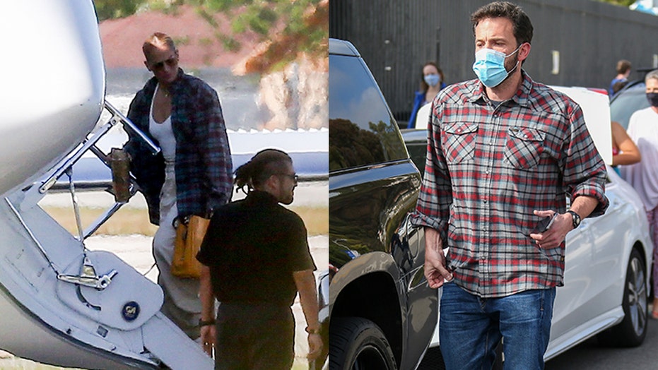 Jennifer Lopez wears what appears to be Ben Affleck’s shirt during an outing