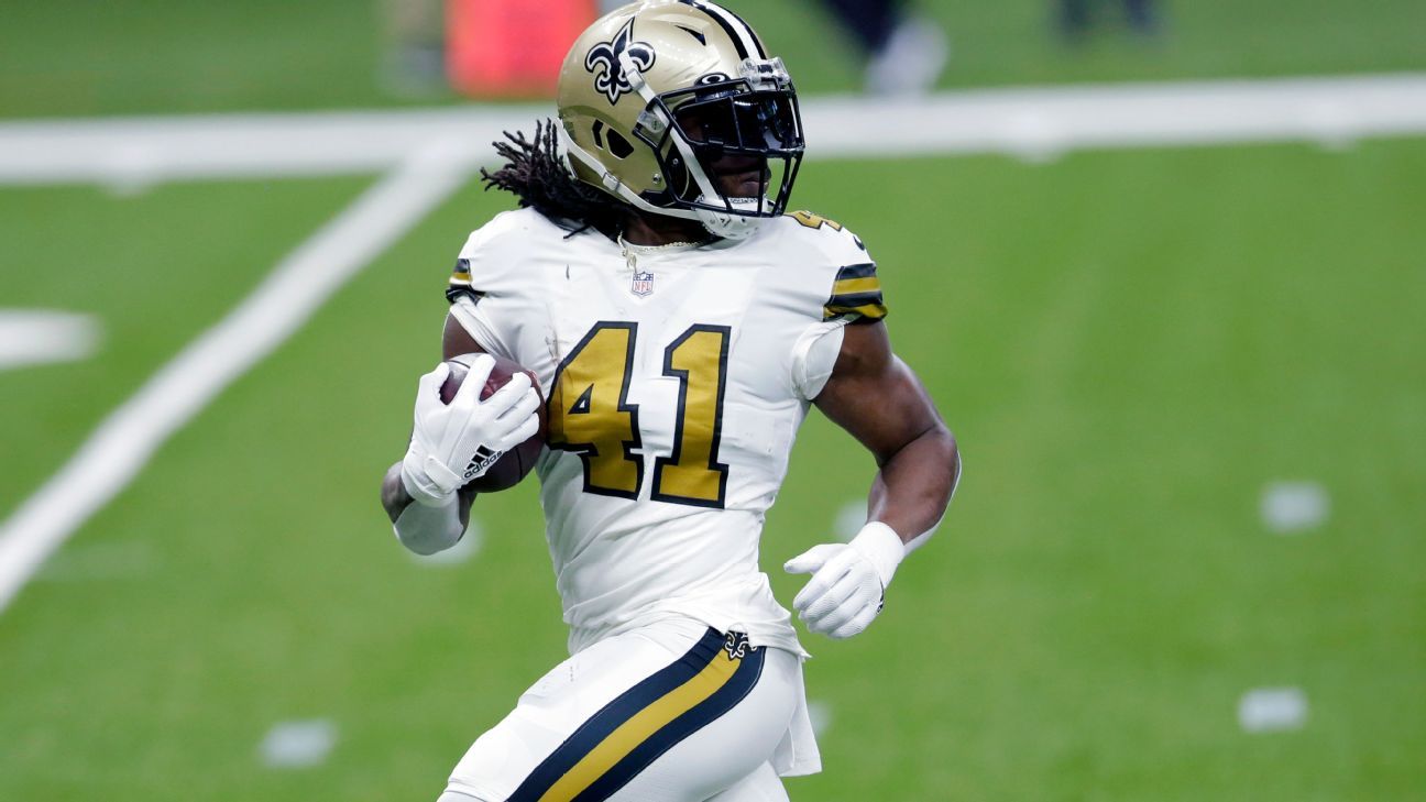 New Orleans Saints RB Alvin Kamara full-go Sunday in the wake of missing beyond about a month