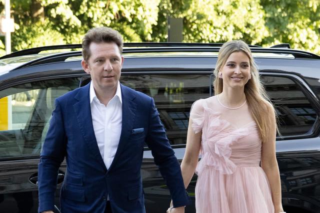 Former Australian soap star Holly Valance attends UK Conservative Party’s summer ball with her billionaire husband Nick Candy in London