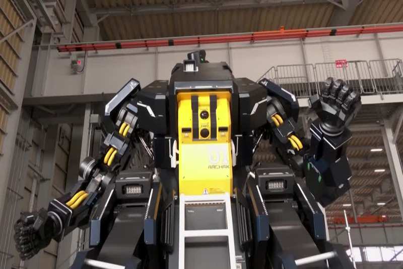 Pictured: A 14.8-foot anime-style robot created by a Japanese startup