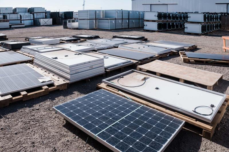 A firm is shattering solar panels instead of throwing them in landfills